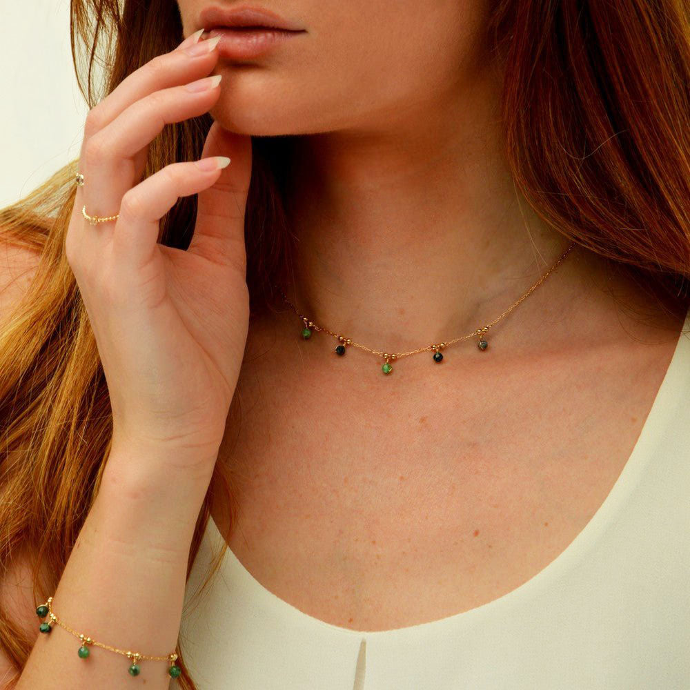 Collier rubis zoisite plaqué or 18K Honora Bellaime 2
