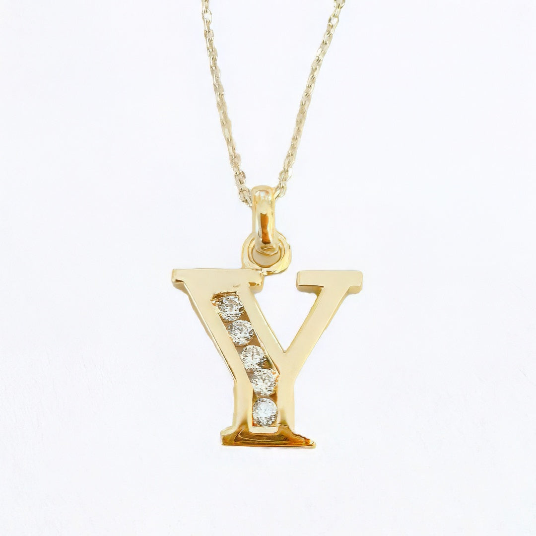 Collier lettre Y - Basic & Perfect - Plaqué Or 18K Zirconium - Bellaime