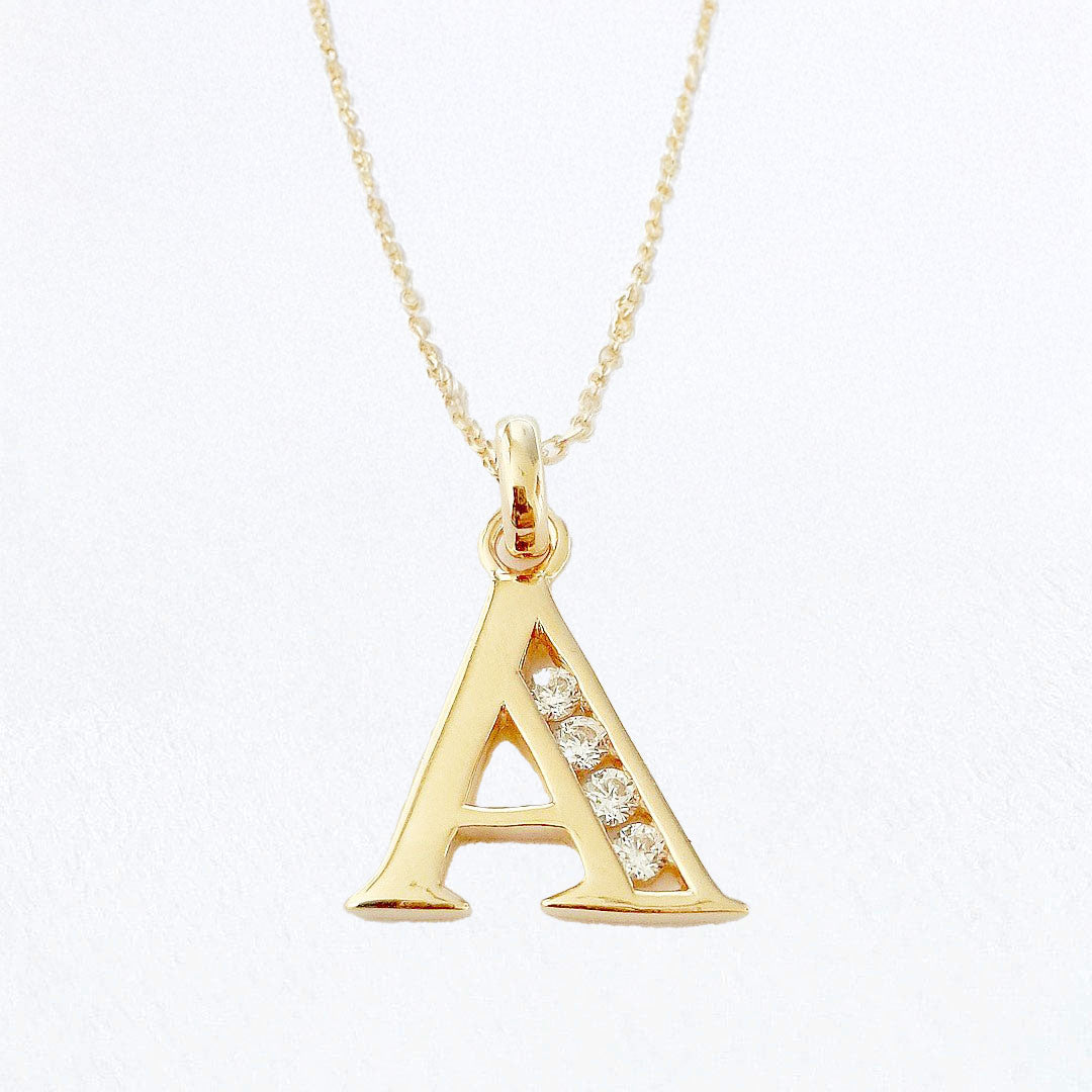 Collier lettre A - Basic & Perfect - Plaqué Or 18K Zirconium - Bellaime