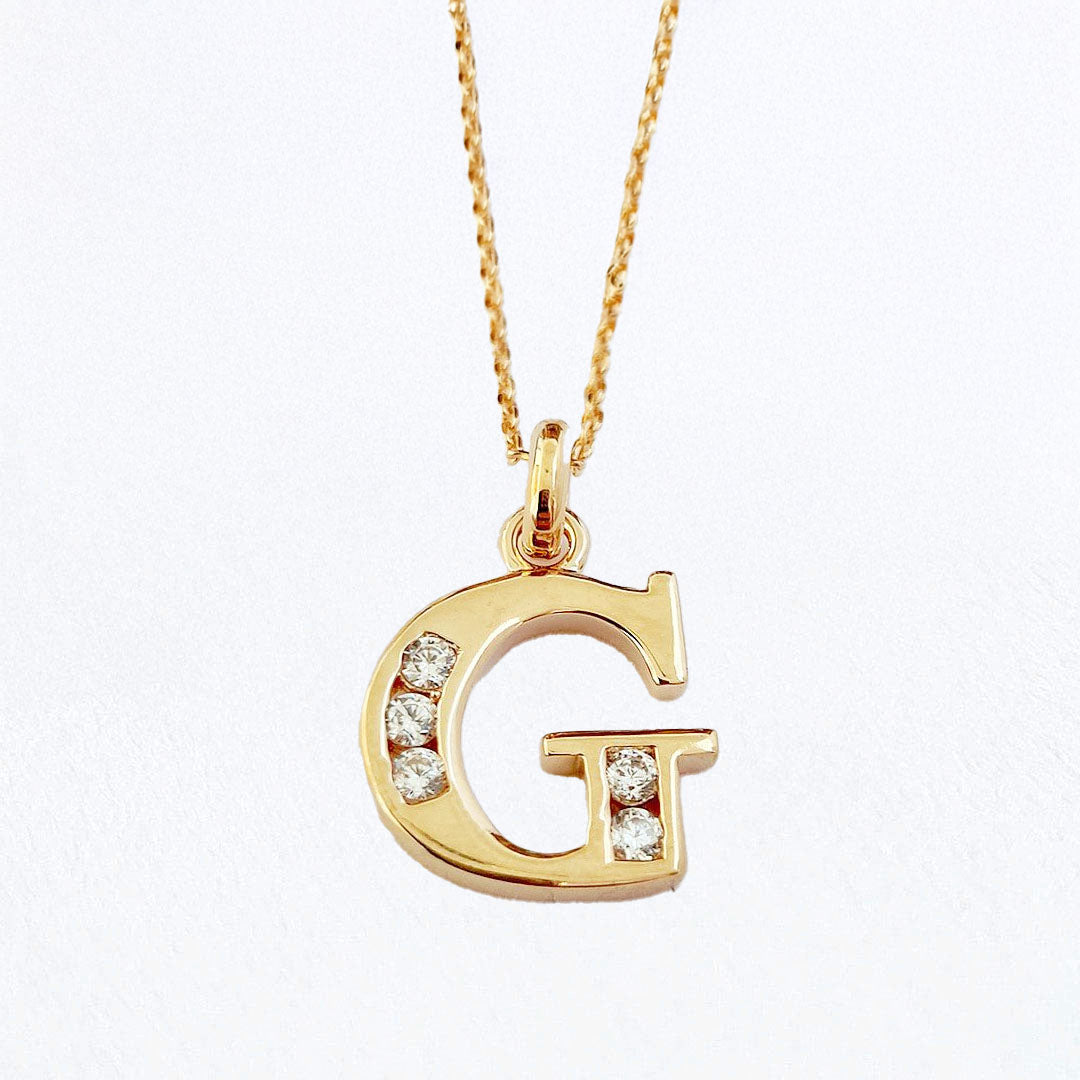 Collier lettre G - Basic & Perfect - Plaqué Or 18K Zirconium - Bellaime