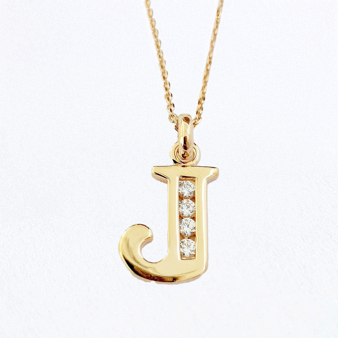 Collier lettre J - Basic & Perfect - Plaqué Or 18K Zirconium - Bellaime