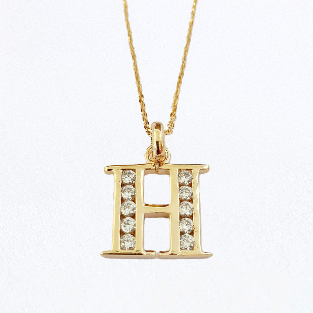 Collier lettre H - Basic & Perfect - Plaqué Or 18K Zirconium - Bellaime