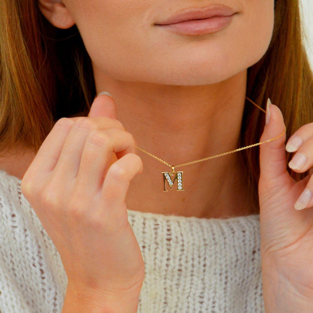 Collier initiale - Basic & Perfect - Plaqué Or 18K Zirconium - Bellaime 3