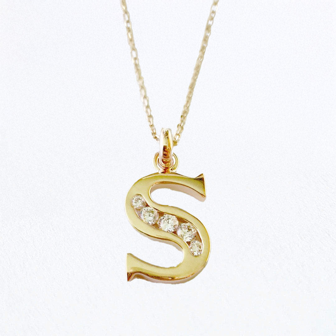 Collier lettre S - Basic & Perfect - Plaqué Or 18K Zirconium - Bellaime