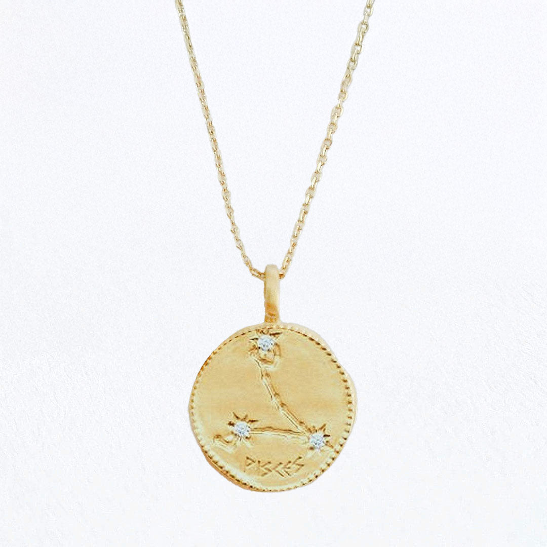 Collier Signe Astrologique - Constellation - Plaqué Or 18K et Zirconium