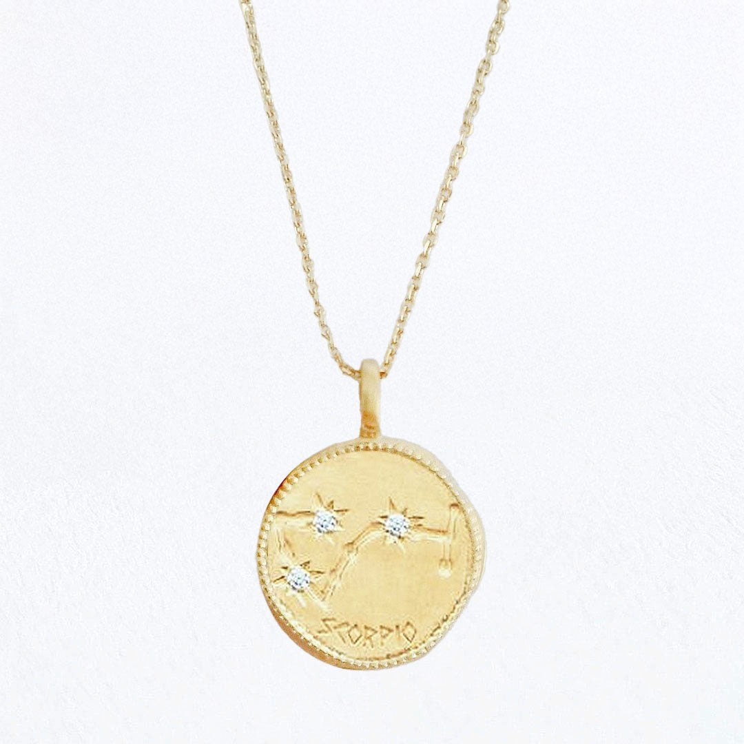 Collier Signe Astrologique - Constellation - Plaqué Or 18K et Zirconium