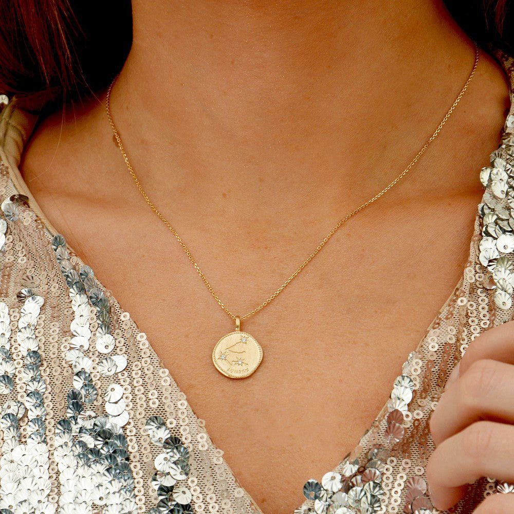 Collier Signe Astrologique - Constellation - Plaqué Or 18K et Zirconium - Bellaime 2