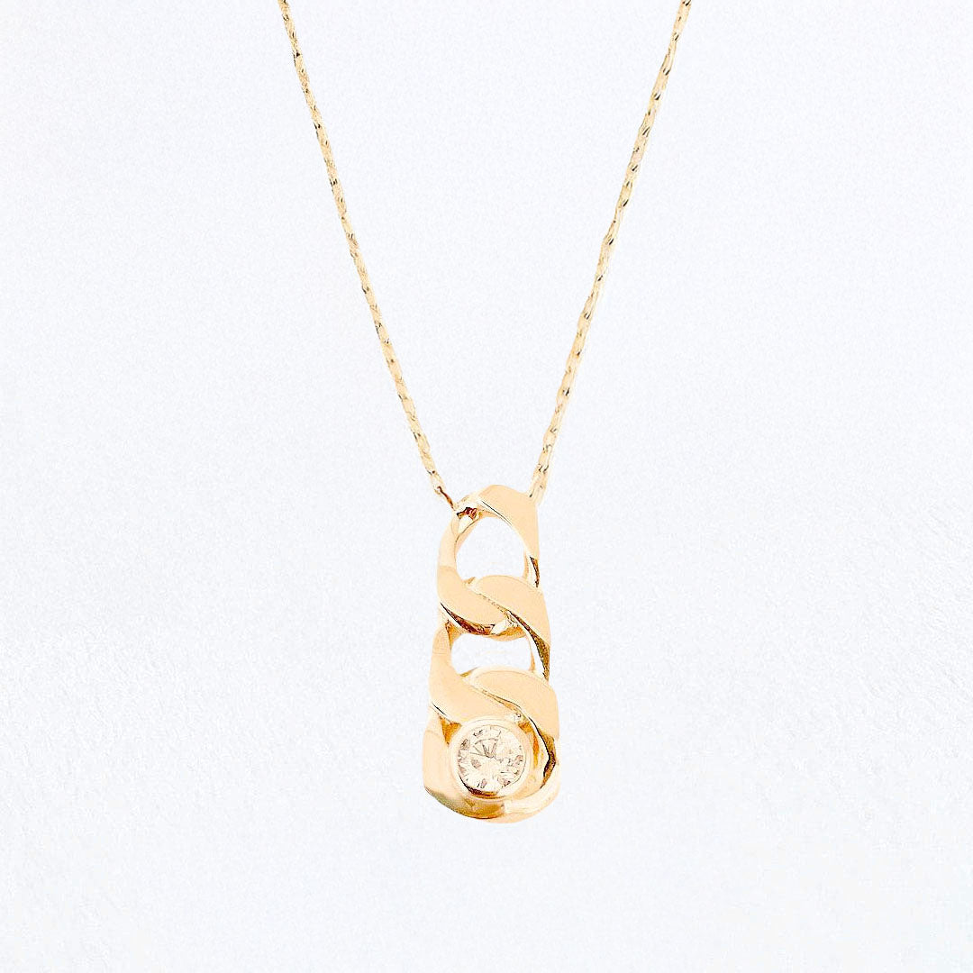Collier femme plaqué or 18K zirconium Unchained Bellaime 3