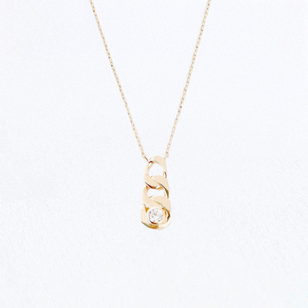 Collier femme plaqué or 18K zirconium Unchained Bellaime