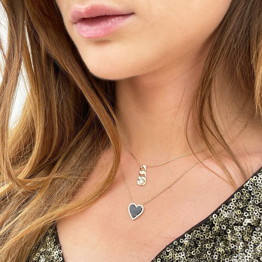 Collier femme plaqué or 18K zirconium Unchained Bellaime 2