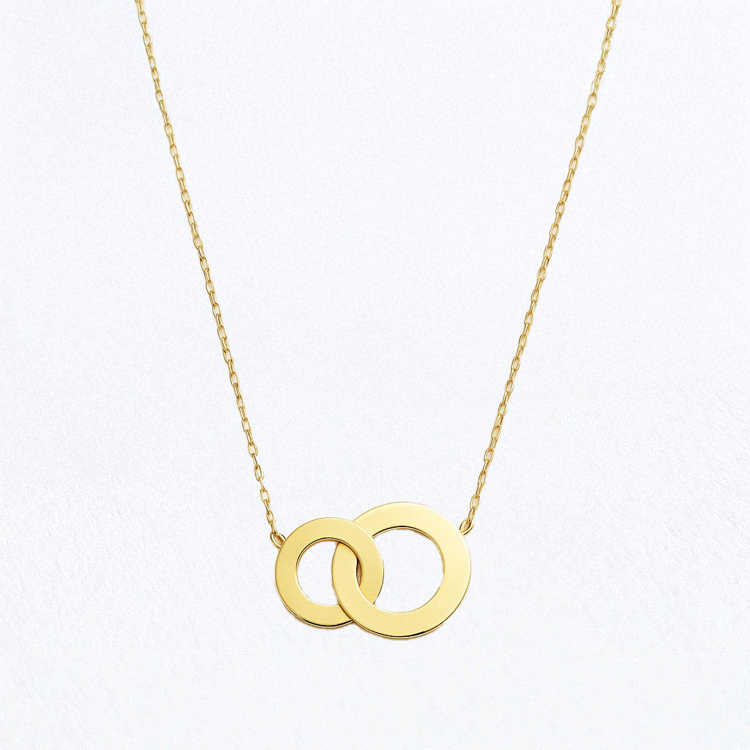 Collier anneaux entrelacés plaqué or 18K You and Me Bellaime
