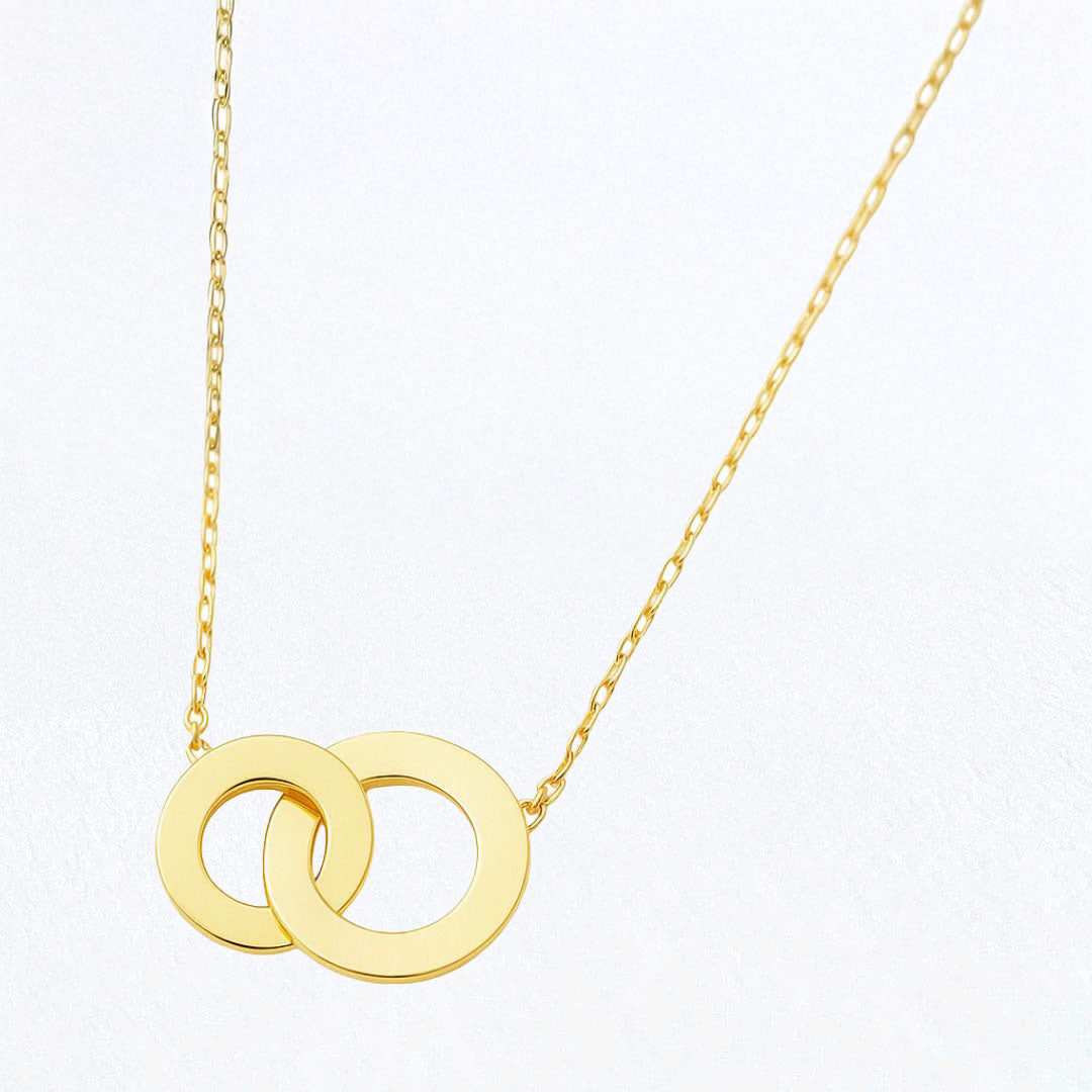 Collier anneaux entrelacés plaqué or 18K You and Me Bellaime 3