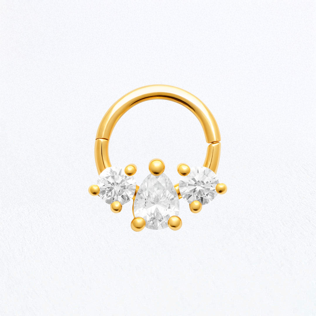 Earcuff plaqué or Ambre