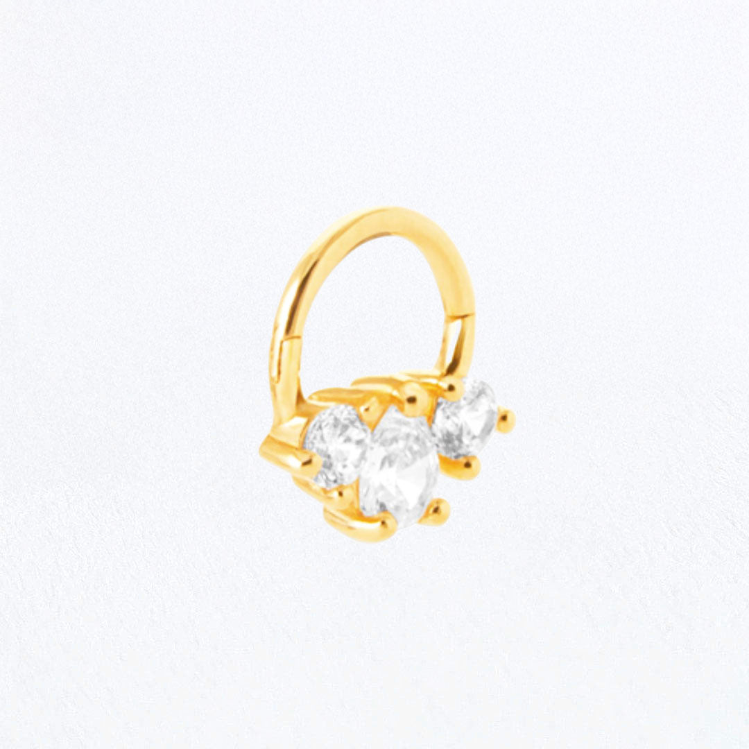 Earcuff plaqué or Ambre 3