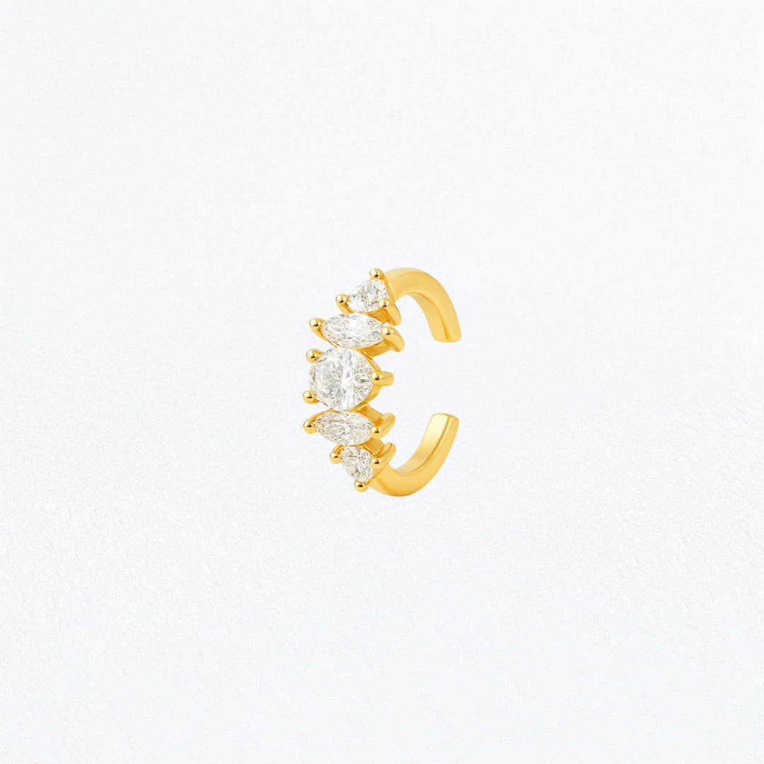 Earcuff plaqué or 18K zirconium 1 cm Chloe Bellaime