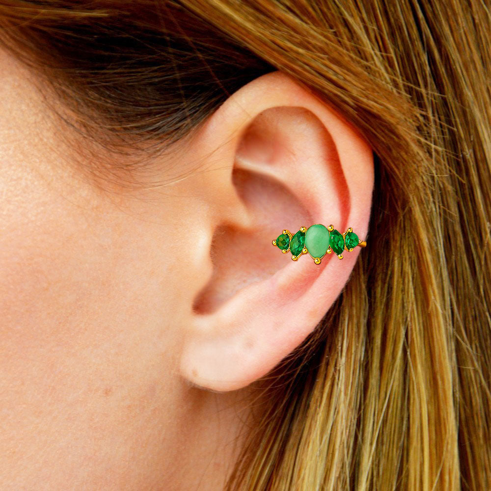 Earcuff plaqué or 18K zirconium 1 cm Gabriela Bellaime 2