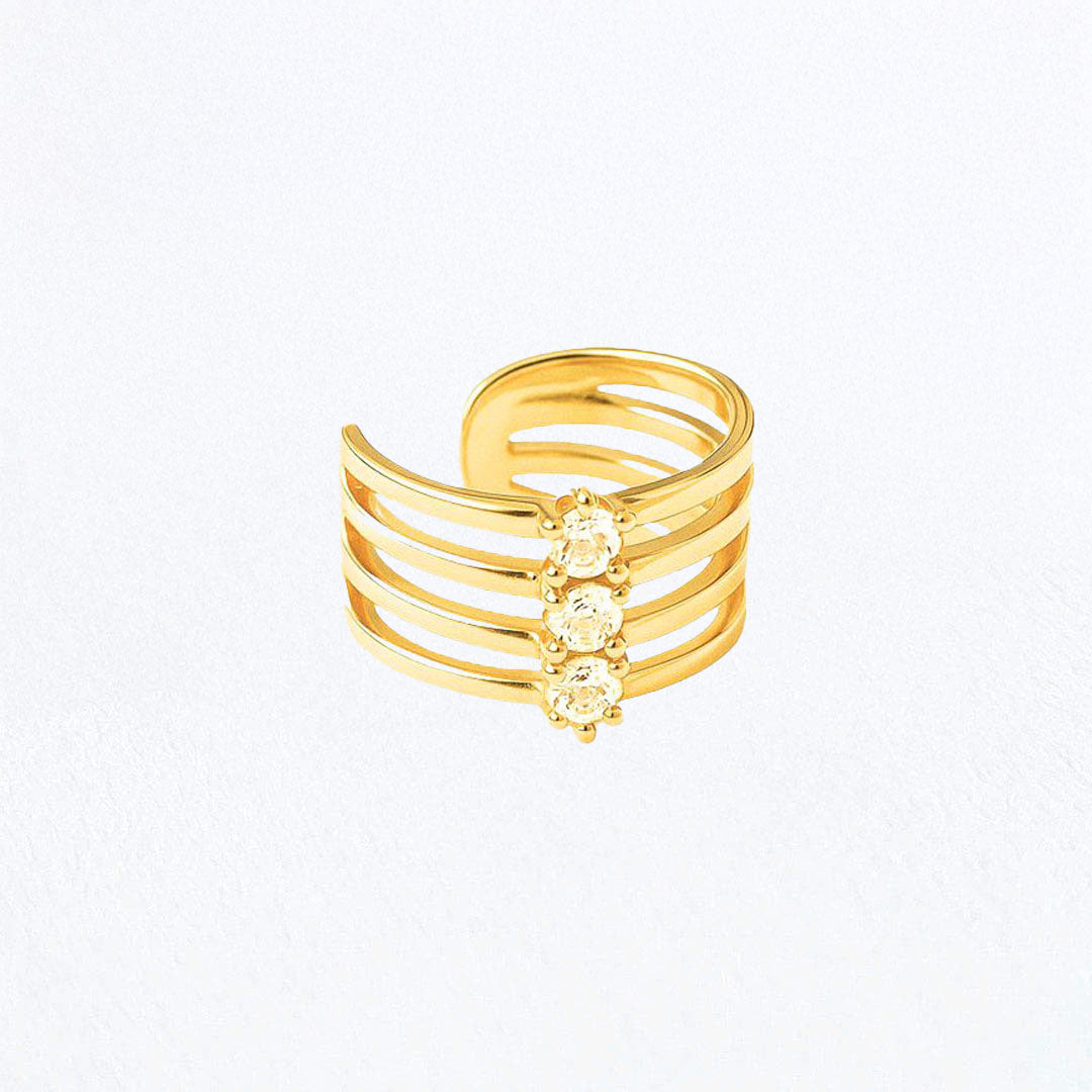 Earcuff Jonah - Plaqué Or 18K et Zirconium