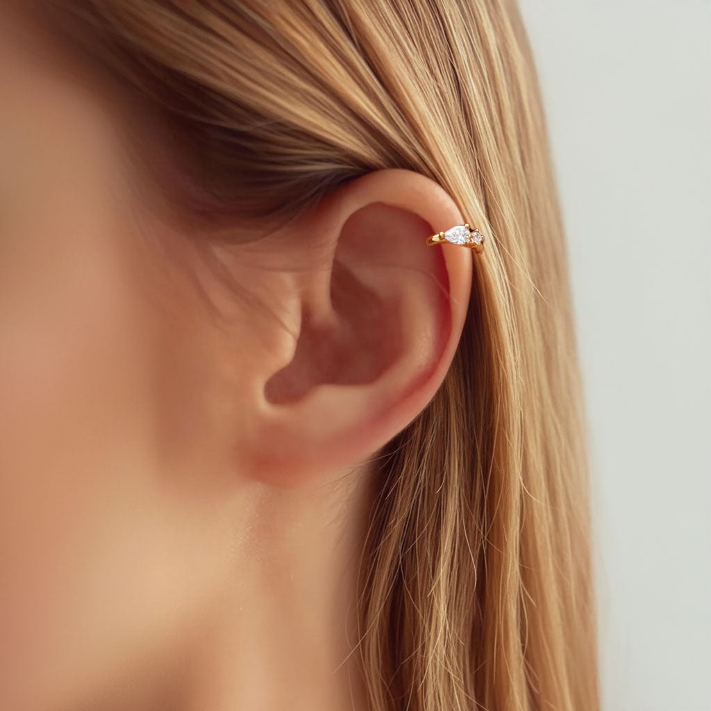 Earcuff Judith - Plaqué Or 18K et Zirconium