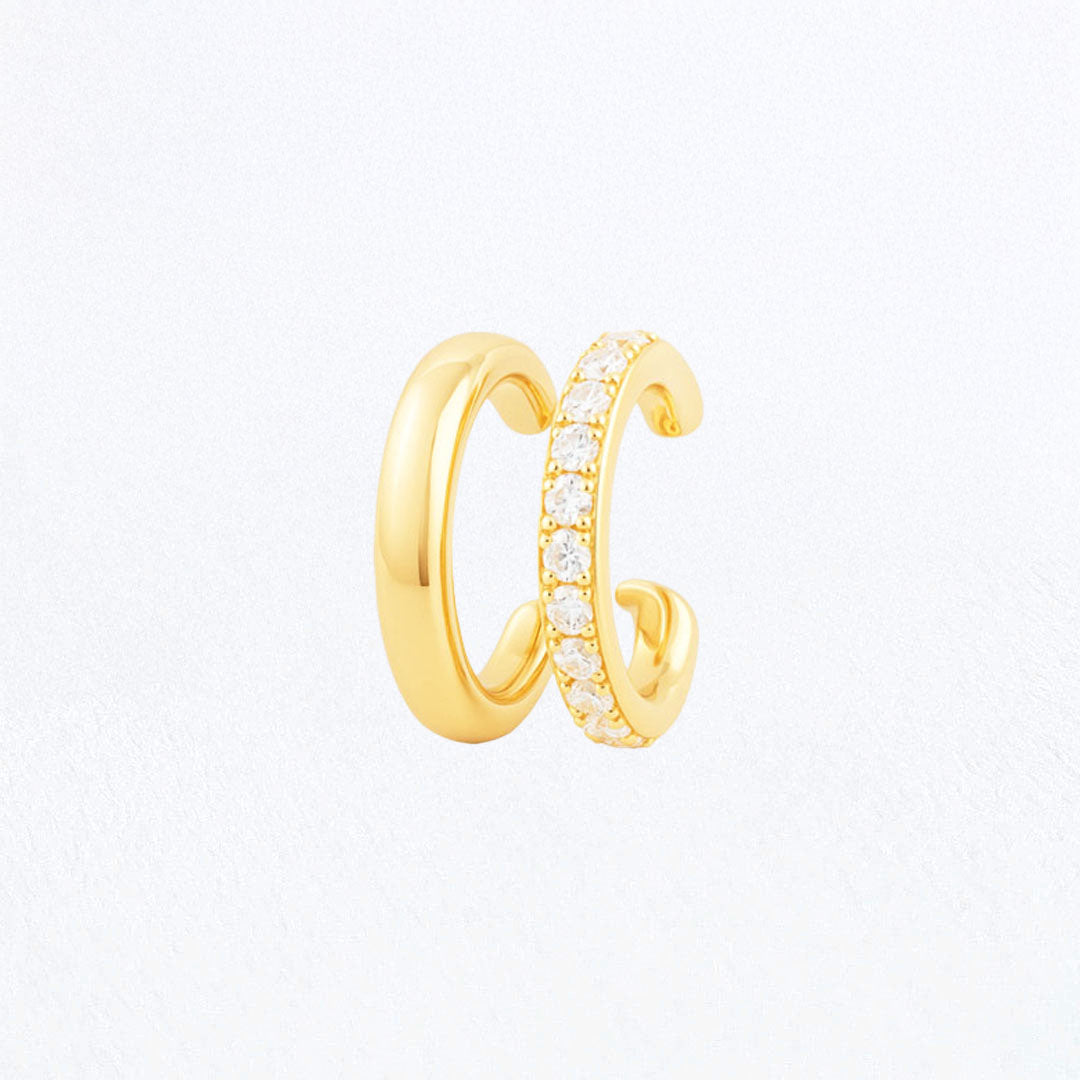 Earcuff Louisa - Plaqué Or 18K et Zirconium - 1 cm