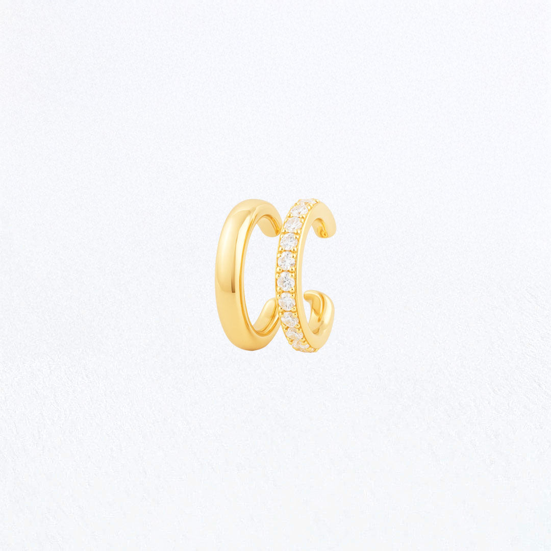 Earcuff plaqué or 18K zirconium 1 cm Louisa Bellaime