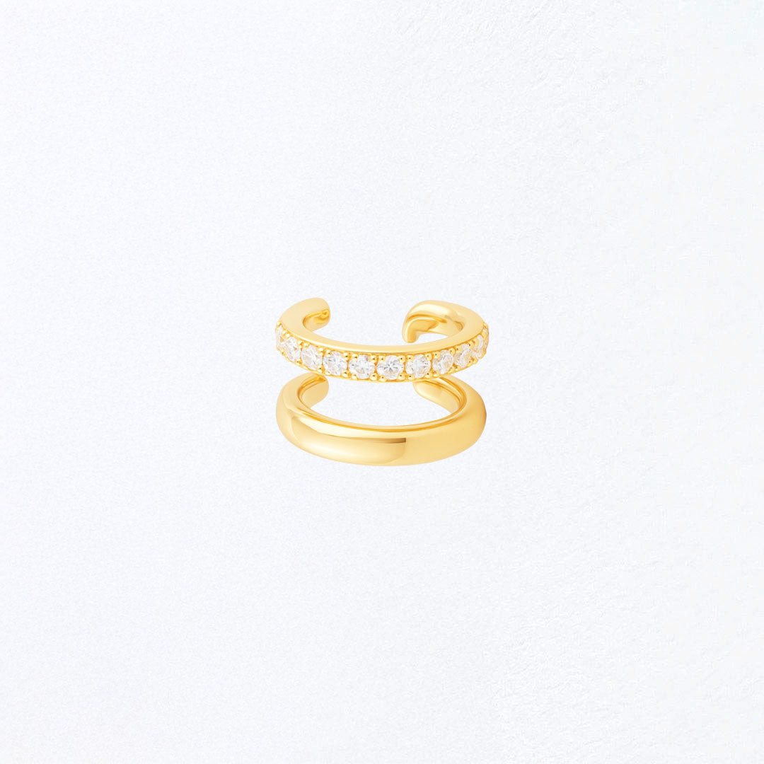 Earcuff plaqué or 18K zirconium 1 cm Louisa Bellaime 3