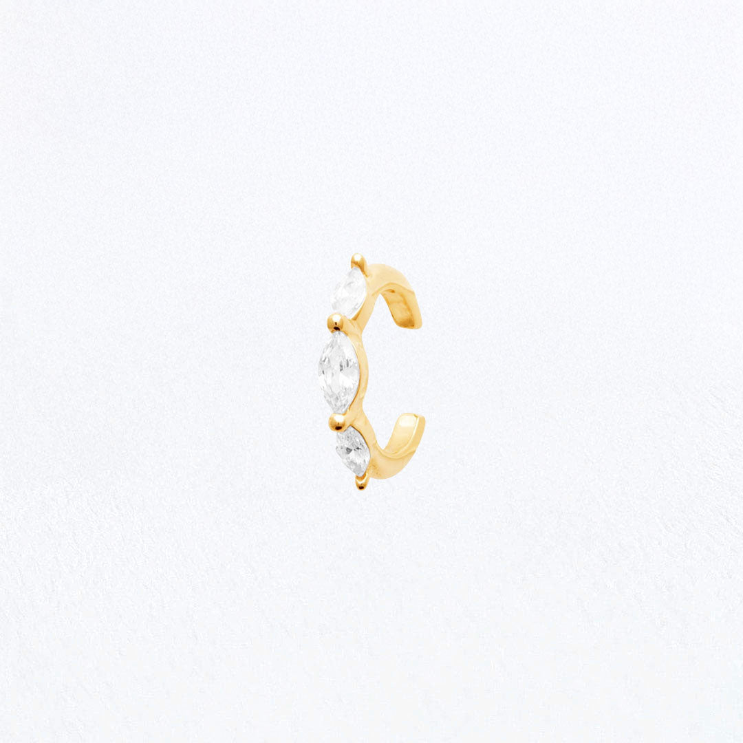 Earcuff plaqué or 18K zirconium 1 cm Magdalena Bellaime