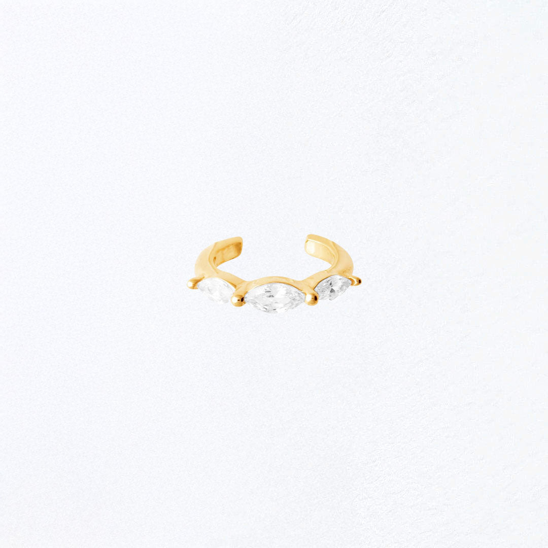 Earcuff plaqué or 18K zirconium 1 cm Magdalena Bellaime 3