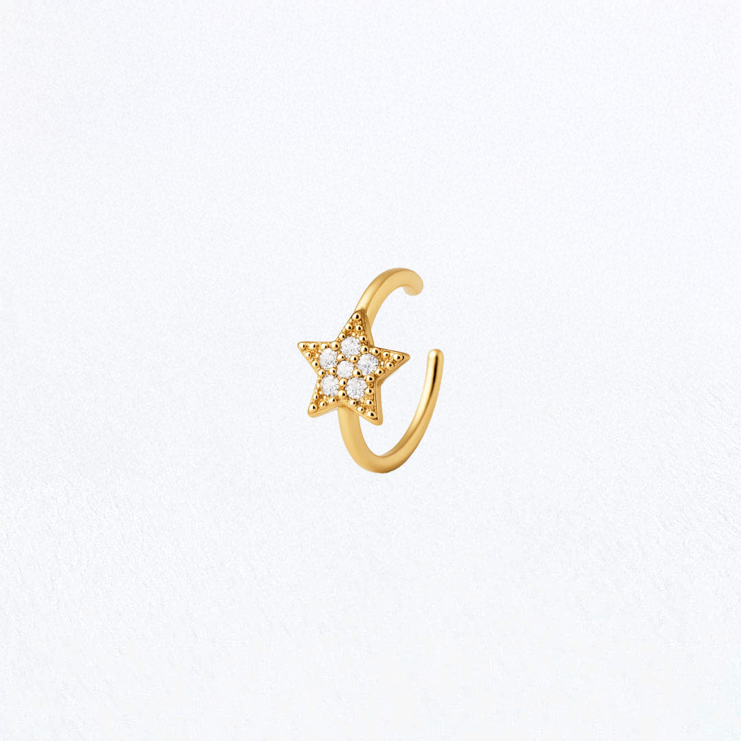 Ear cuff etoile plaqué or 18K zirconium Bellaime