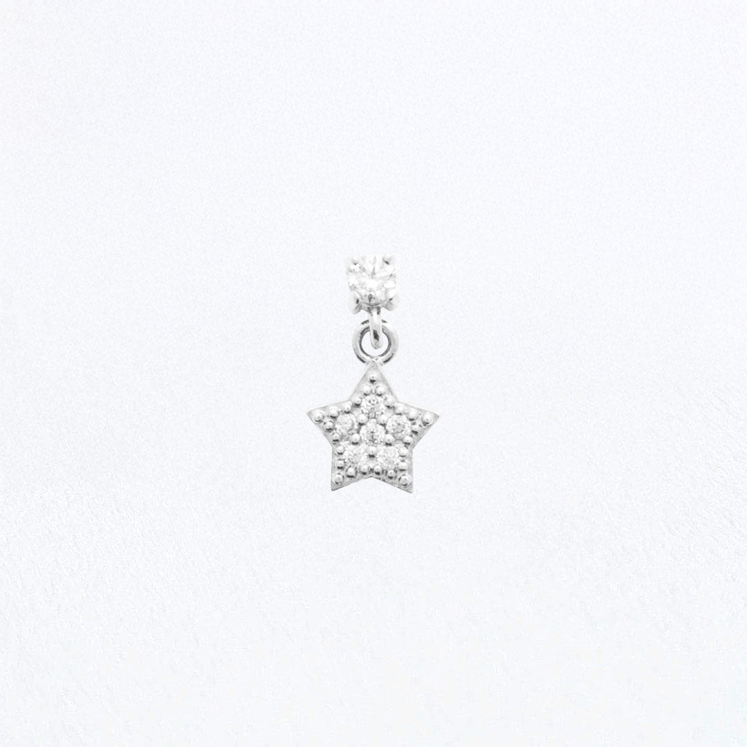 Piercing Oreille étoile Argent 925 Rhodié Star Bellaime