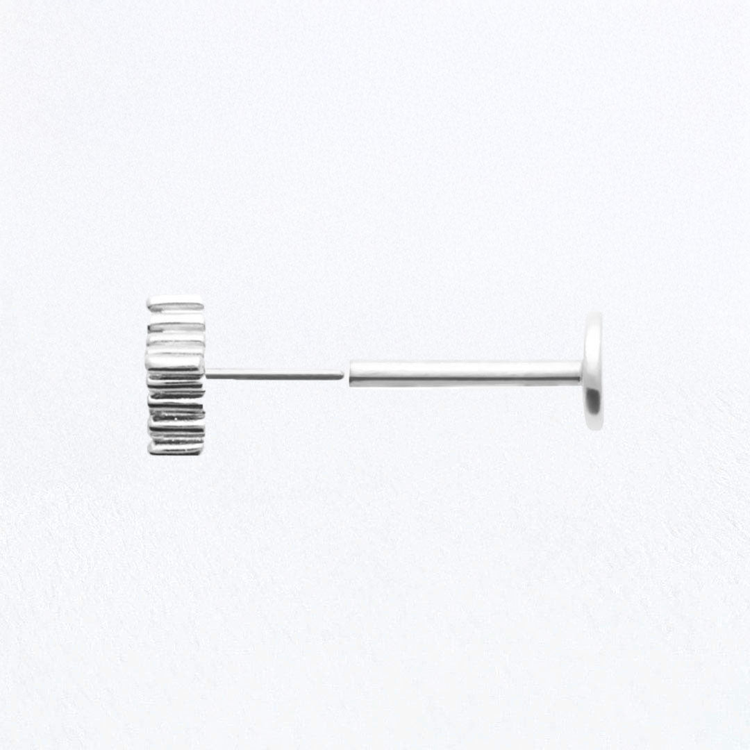 Piercing Oreille Argent 925 Rhodié Starbust Bellaime 3
