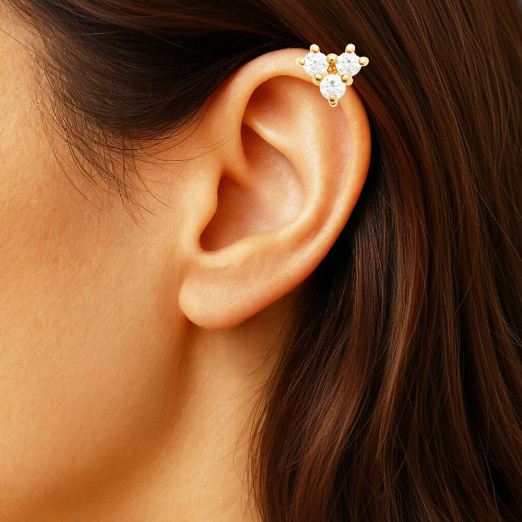 Piercing Oreille Alena - Plaqué or 18K