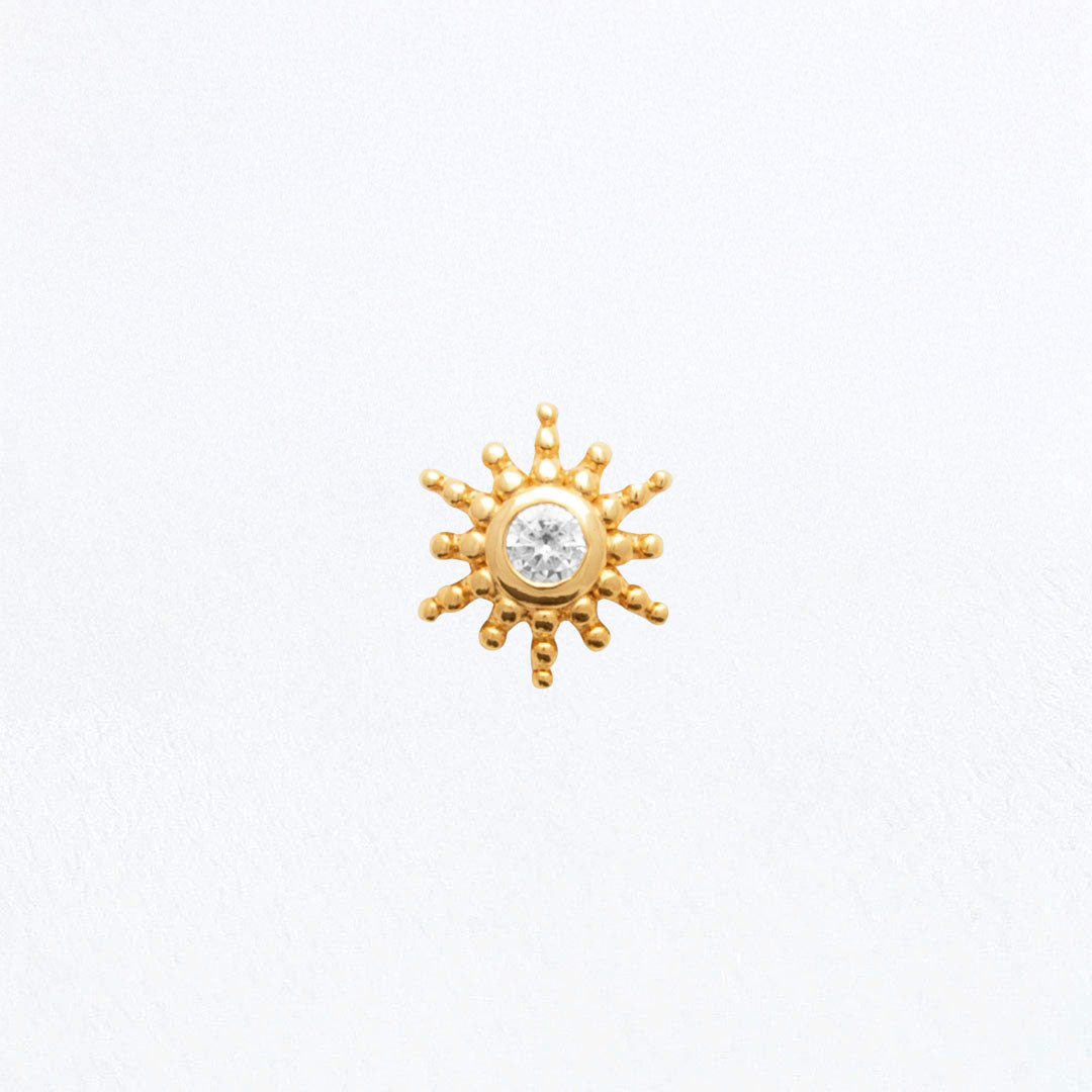 Piercing Oreille Soleil Plaqué or Beautiful Sun Bellaime