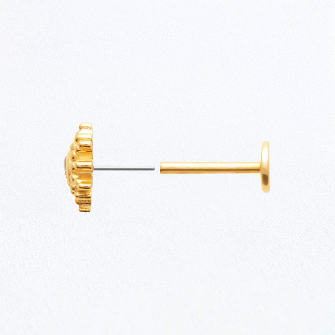 Piercing Oreille Soleil Plaqué or Beautiful Sun Bellaime 3
