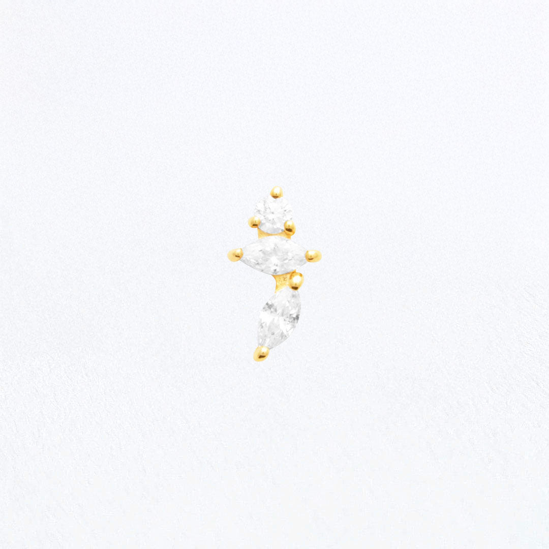 Piercing Oreille Betina - Plaqué or 18K