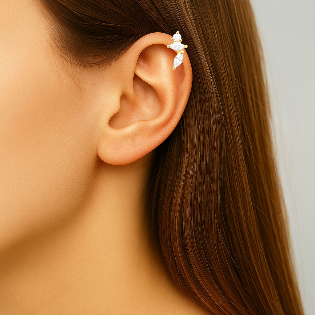 Piercing Oreille Betina - Plaqué or 18K