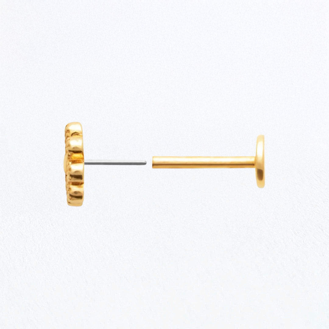 Piercing Oreille fleur Plaqué or Golden Blossom Bellaime 3