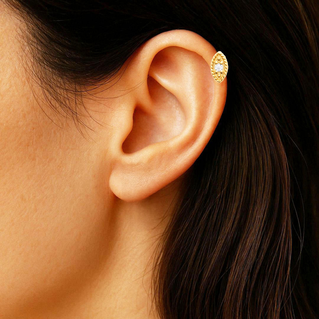 Piercing Oreille Imperial Glow - Plaqué or 18K