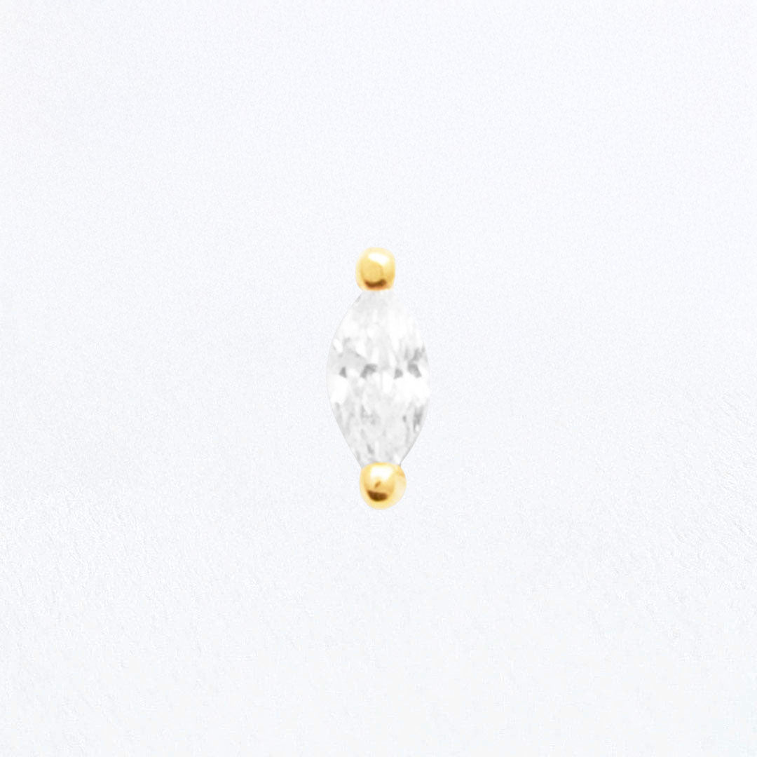 Piercing Oreille Marquise - Plaqué or 18K