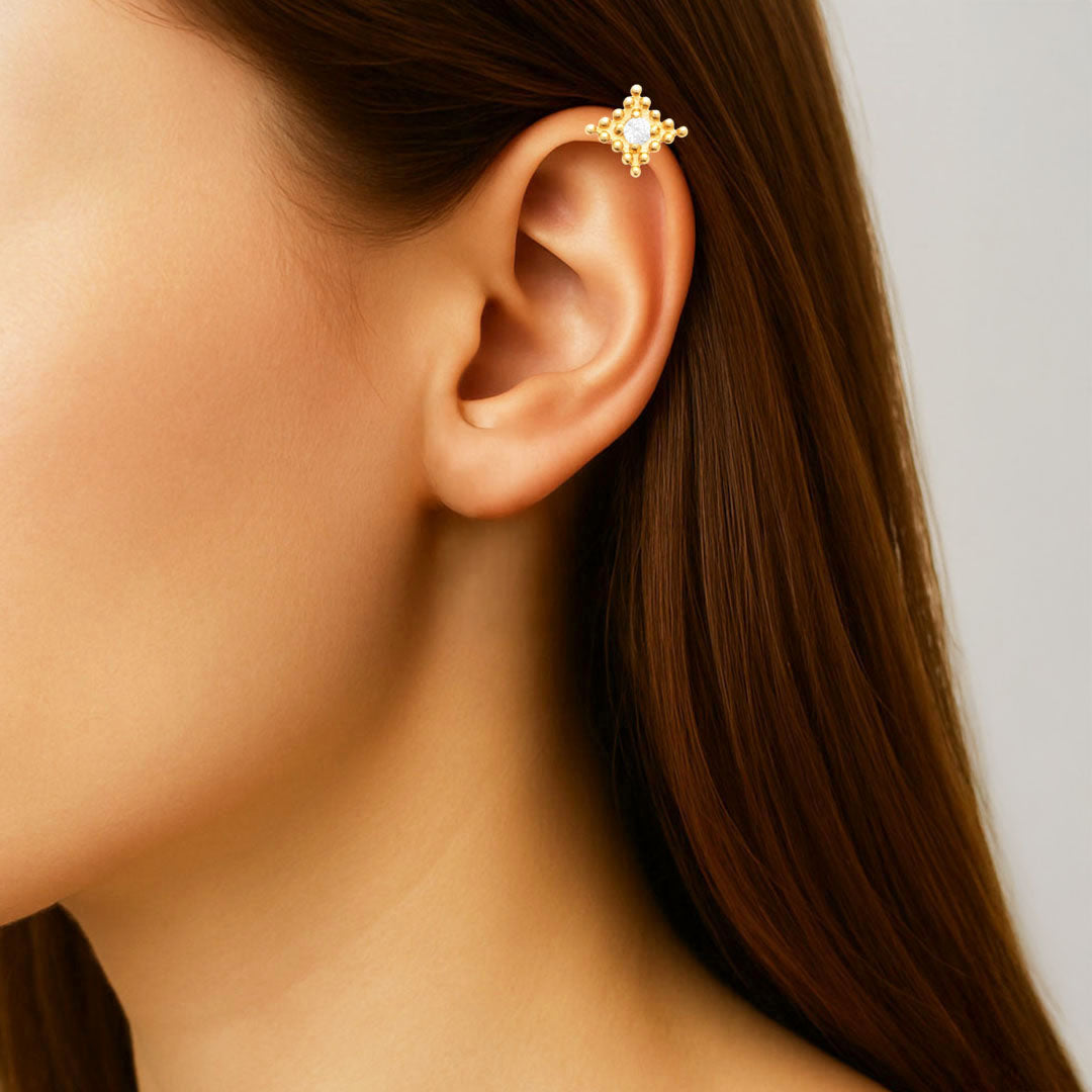 Piercing Oreille Starbust - Plaqué or 18K