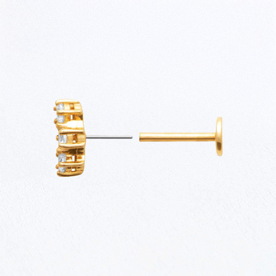 Piercing Oreille Plaqué or Trio Gem Bellaime 3