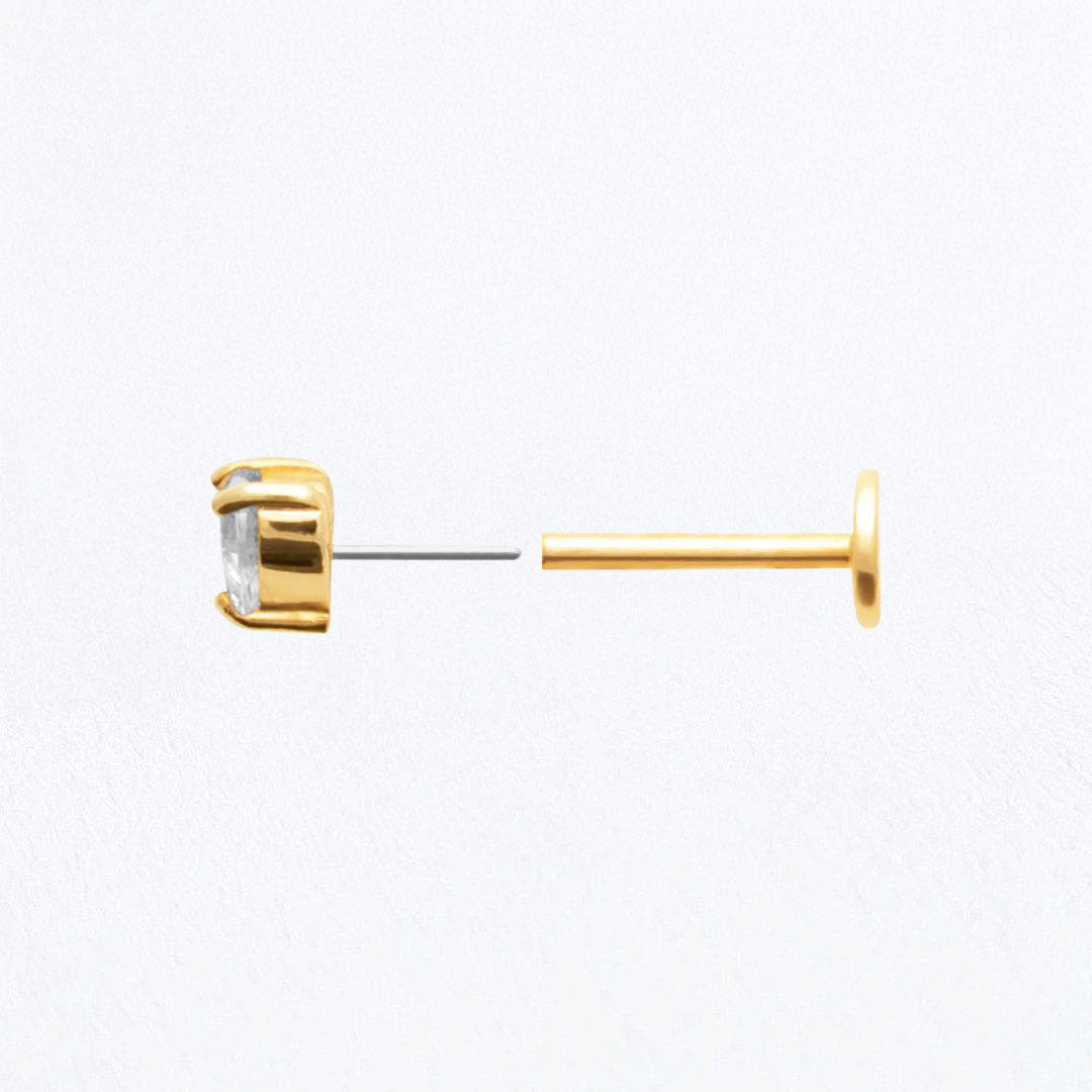 Piercing Oreille coeur Plaqué or True Love Bellaime 3