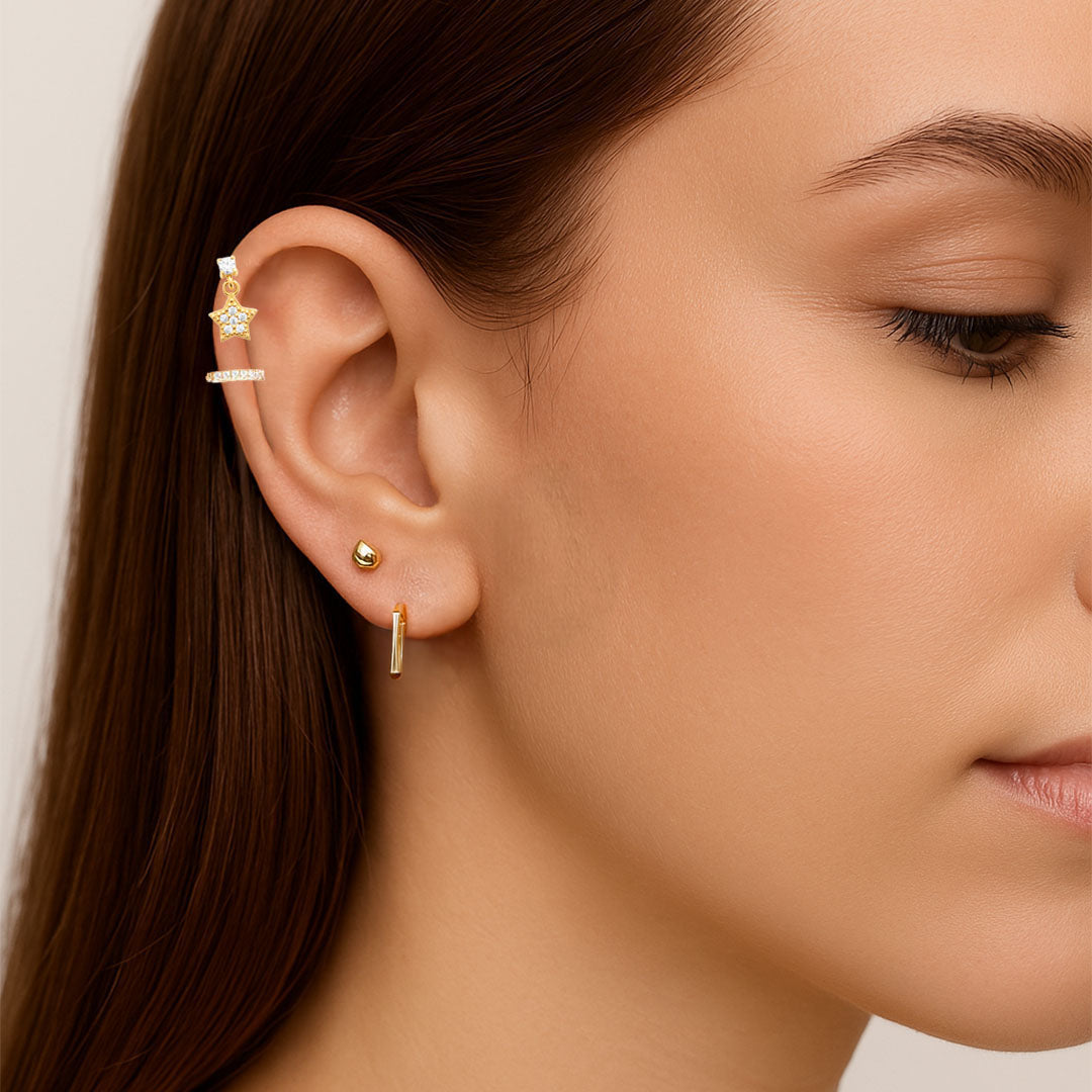 Piercing Oreille étoile Plaqué or Starcircle Bellaime 2