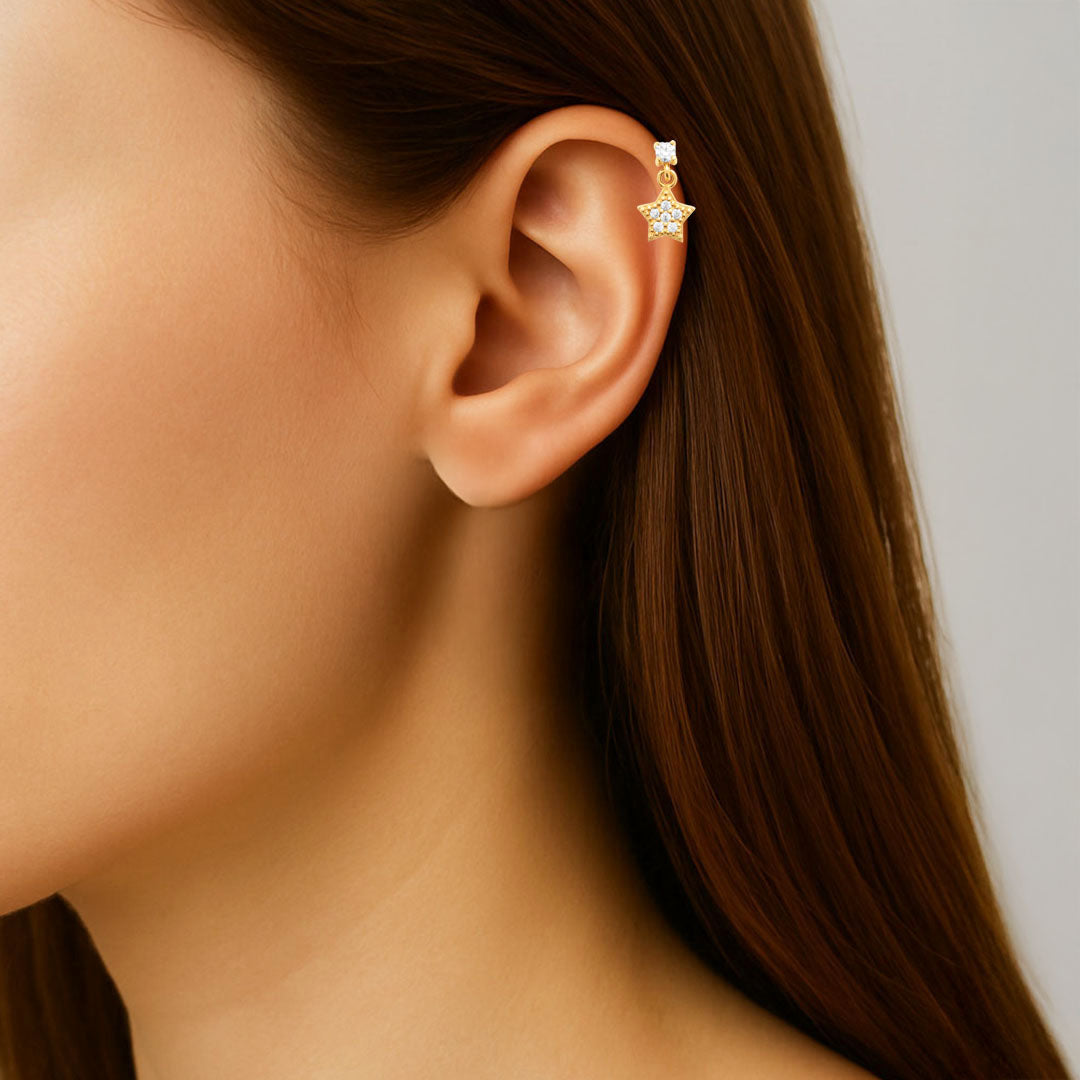 Piercing Oreille Starcircle - Plaqué or 18K