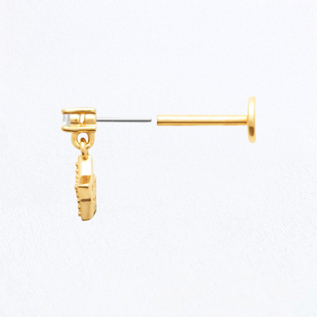 Piercing Oreille étoile Plaqué or Starcircle Bellaime 3