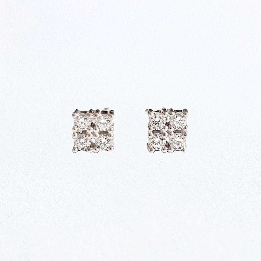 Puces d'oreilles argent 925 zirconium Harmony Bellaime