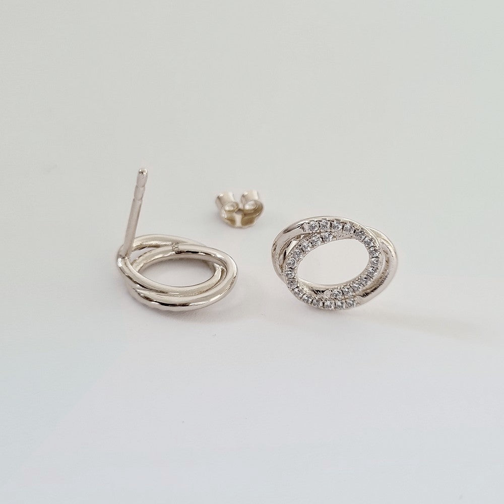 Boucles d'Oreilles Universe - Argent 925 Rhodié et Zirconium