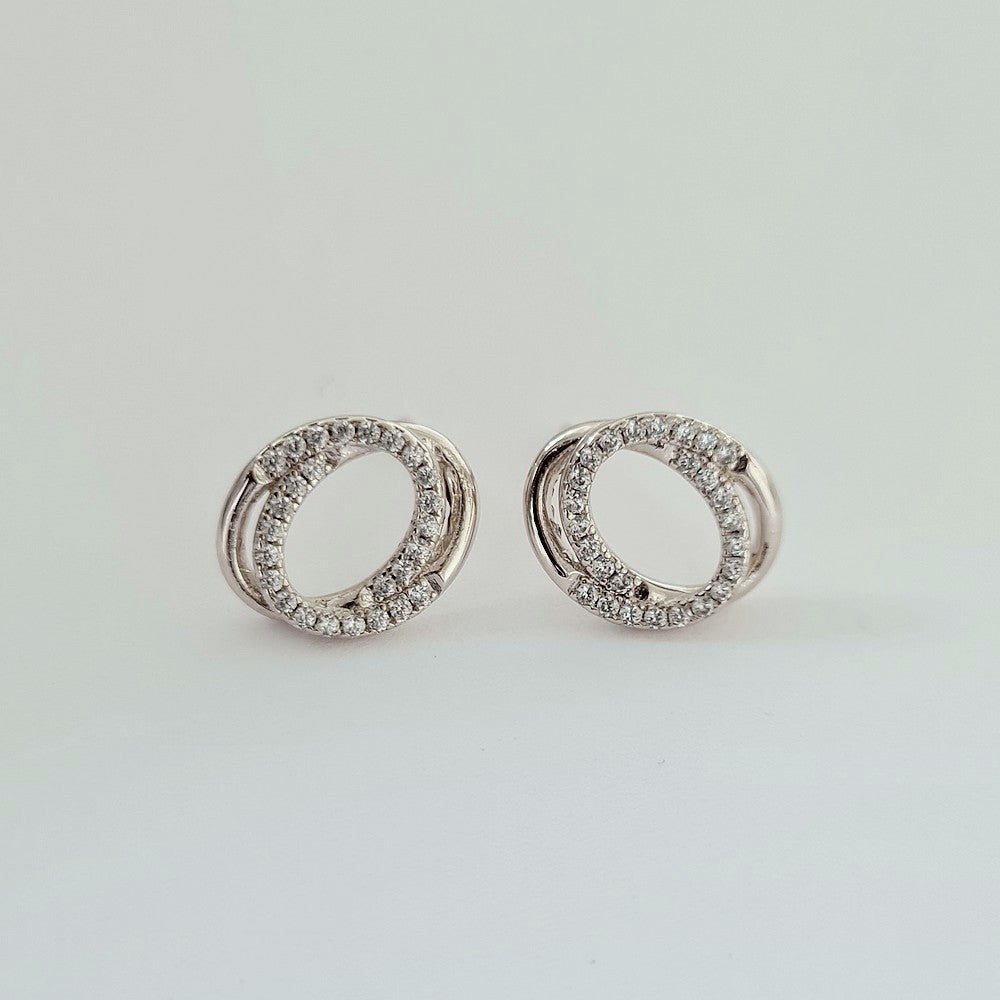 Boucles d'Oreilles Universe - Argent 925 Rhodié et Zirconium