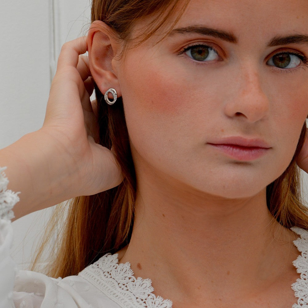 Boucles d'Oreilles Universe - Argent 925 Rhodié et Zirconium