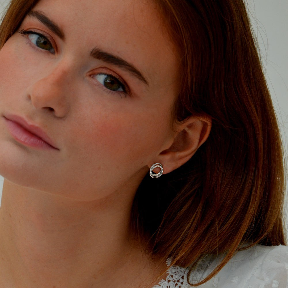 Boucles d'Oreilles Universe - Argent 925 Rhodié et Zirconium