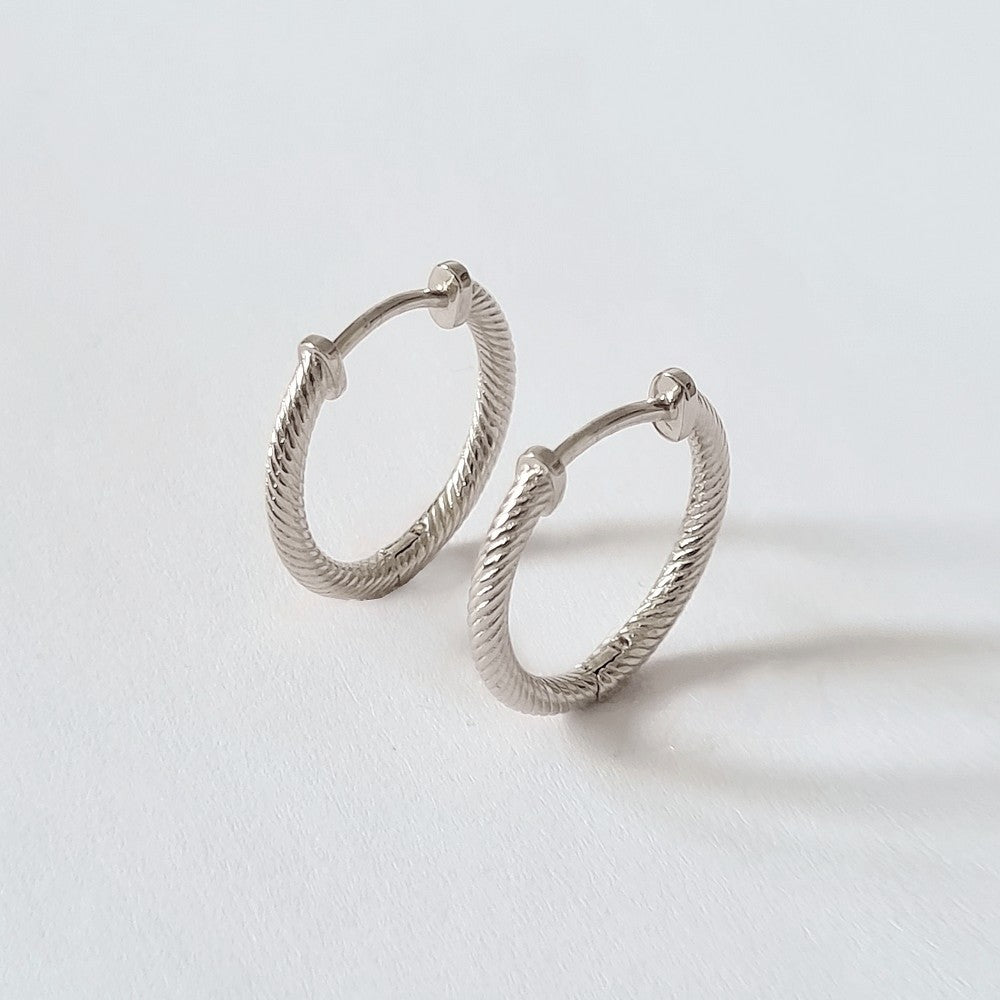 Boucles d'Oreilles Vicky - Créoles Argent 925 Rhodié - 2 cm